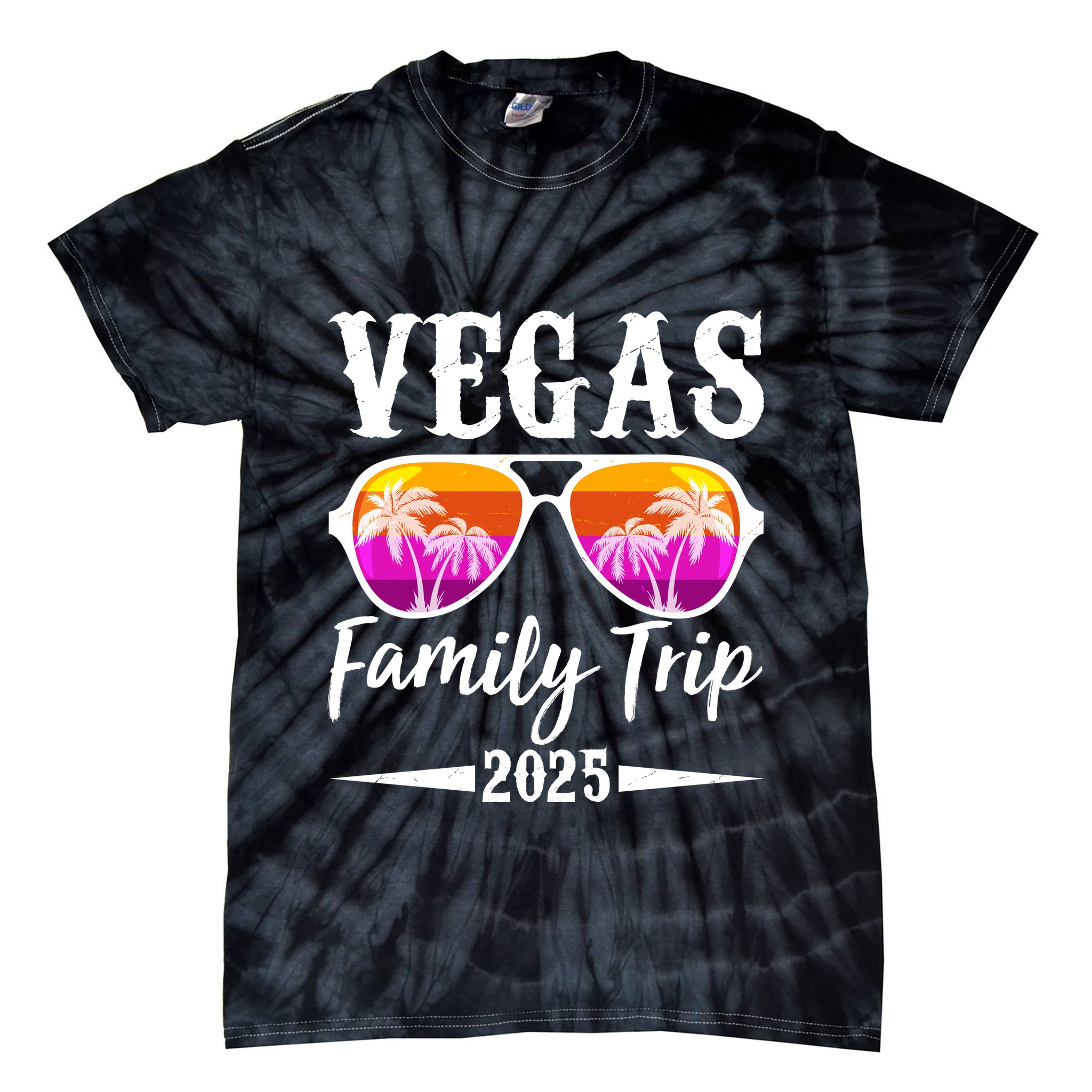 Retro Vegas Family Trip 2025 Tie-Dye T-Shirt