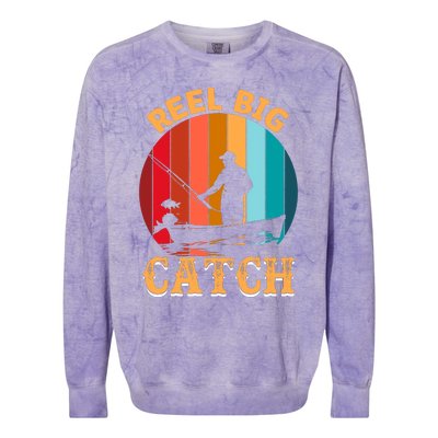 Retro Vintage Fishing Graphic Colorblast Crewneck Sweatshirt