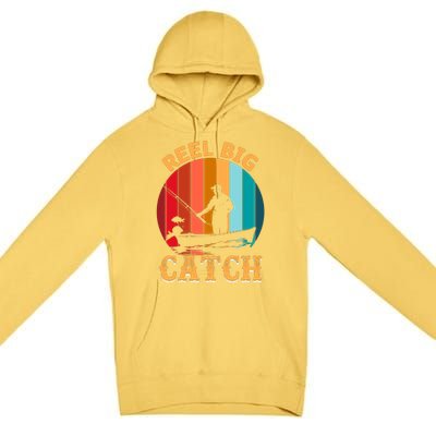 Retro Vintage Fishing Graphic Premium Pullover Hoodie