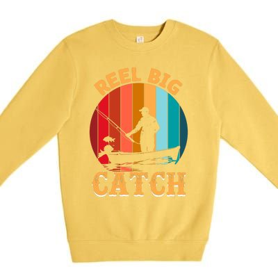 Retro Vintage Fishing Graphic Premium Crewneck Sweatshirt