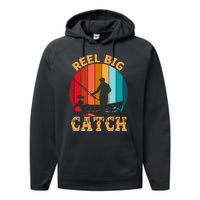 Retro Vintage Fishing Graphic Performance Fleece Hoodie