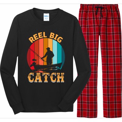 Retro Vintage Fishing Graphic Long Sleeve Pajama Set