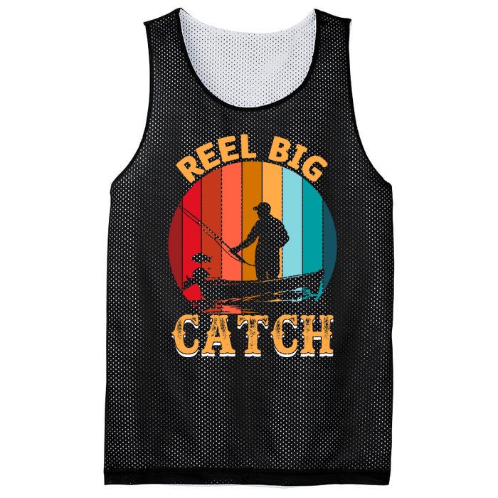 Retro Vintage Fishing Graphic Mesh Reversible Basketball Jersey Tank