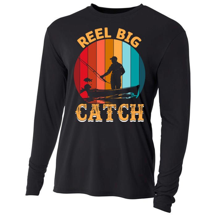 Retro Vintage Fishing Graphic Cooling Performance Long Sleeve Crew