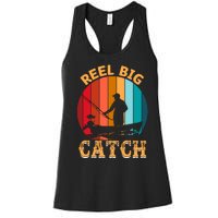 Retro Vintage Fishing Graphic Women's Racerback Tank