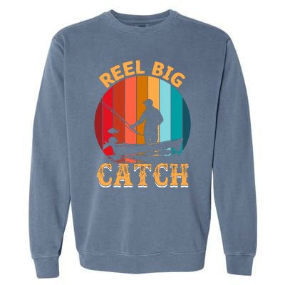 Retro Vintage Fishing Graphic Garment-Dyed Sweatshirt