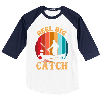 Retro Vintage Fishing Graphic Baseball Sleeve Shirt