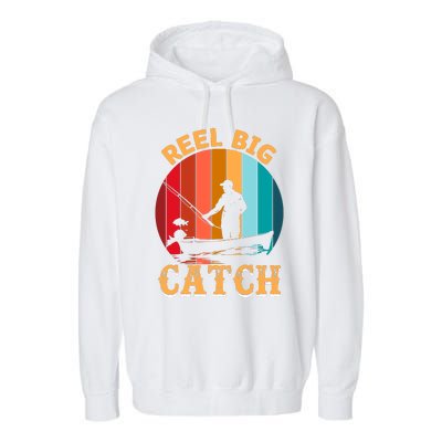 Retro Vintage Fishing Graphic Garment-Dyed Fleece Hoodie