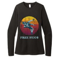 Retro Vintage Faded Cracked 70 80s Style Free Hugs Wrestling Womens CVC Long Sleeve Shirt