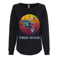 Retro Vintage Faded Cracked 70 80s Style Free Hugs Wrestling Womens California Wash Sweatshirt