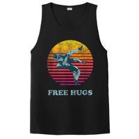 Retro Vintage Faded Cracked 70 80s Style Free Hugs Wrestling PosiCharge Competitor Tank