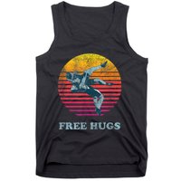 Retro Vintage Faded Cracked 70 80s Style Free Hugs Wrestling Tank Top