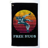 Retro Vintage Faded Cracked 70 80s Style Free Hugs Wrestling Golf Towel