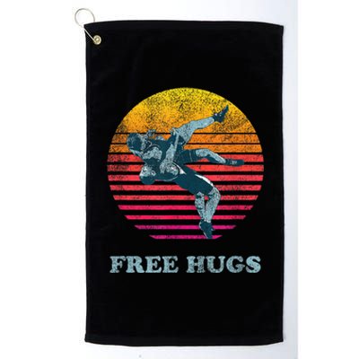 Retro Vintage Faded Cracked 70 80s Style Free Hugs Wrestling Platinum Collection Golf Towel