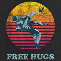Retro Vintage Faded Cracked 70 80s Style Free Hugs Wrestling Golf Towel