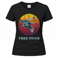 Retro Vintage Faded Cracked 70 80s Style Free Hugs Wrestling Women's T-Shirt