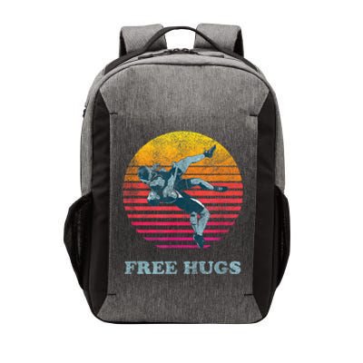 Retro Vintage Faded Cracked 70 80s Style Free Hugs Wrestling Vector Backpack