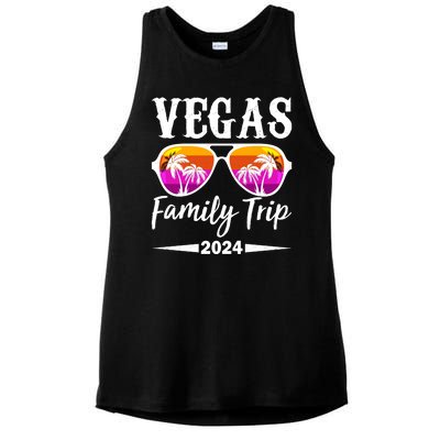 Retro Vegas Family Trip 2024 Ladies PosiCharge Tri-Blend Wicking Tank