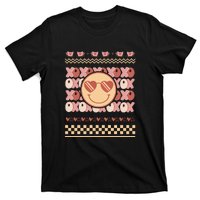 Retro Valentine Funny XOXO Smile Face Ugly Sweater Gift For Valentine Day T-Shirt