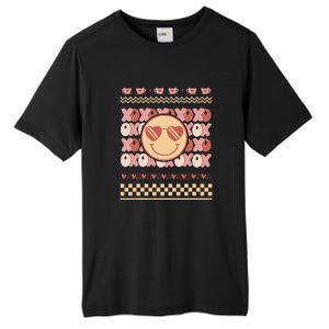 Retro Valentine Funny XOXO Smile Face Ugly Sweater Gift For Valentine Day Tall Fusion ChromaSoft Performance T-Shirt