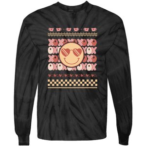 Retro Valentine Funny XOXO Smile Face Ugly Sweater Gift For Valentine Day Tie-Dye Long Sleeve Shirt