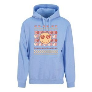 Retro Valentine Funny XOXO Smile Face Ugly Sweater Gift For Valentine Day Unisex Surf Hoodie