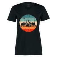 Retro Vintage Formula Racing Lovers Silhouette Race Car Fan Women's Momentum V-Neck T-Shirt