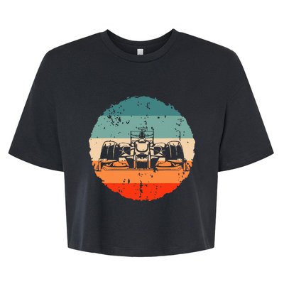 Retro Vintage Formula Racing Lovers Silhouette Race Car Fan Bella+Canvas Jersey Crop Tee