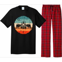 Retro Vintage Formula Racing Lovers Silhouette Race Car Fan Pajama Set