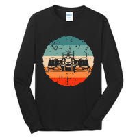 Retro Vintage Formula Racing Lovers Silhouette Race Car Fan Tall Long Sleeve T-Shirt