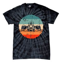 Retro Vintage Formula Racing Lovers Silhouette Race Car Fan Tie-Dye T-Shirt