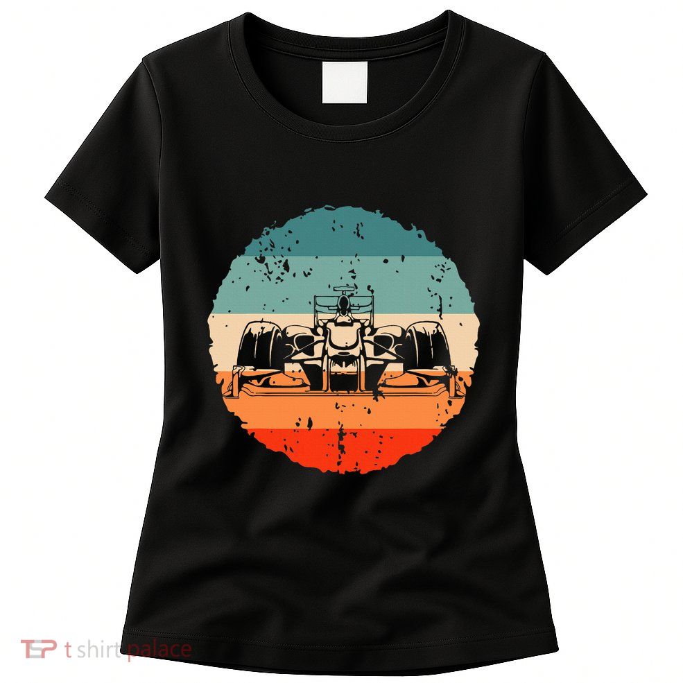 Retro Vintage Formula Racing Lovers Silhouette Race Car Fan Womens T-Shirt