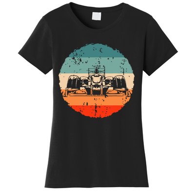 Retro Vintage Formula Racing Lovers Silhouette Race Car Fan Women's T-Shirt