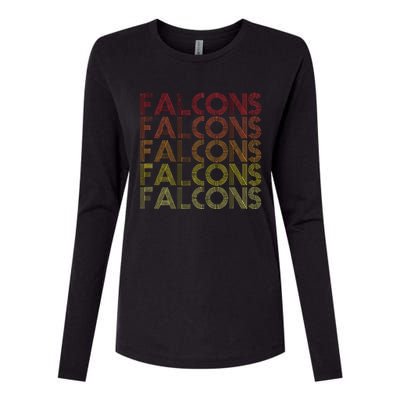 Retro Vintage Falcons Womens Cotton Relaxed Long Sleeve T-Shirt