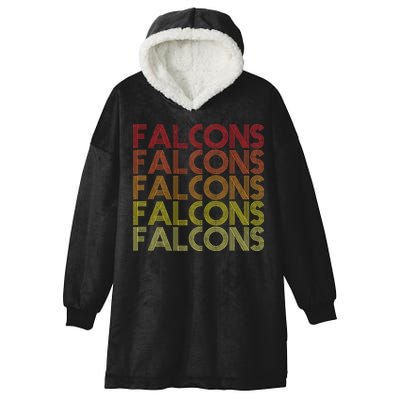 Retro Vintage Falcons Hooded Wearable Blanket