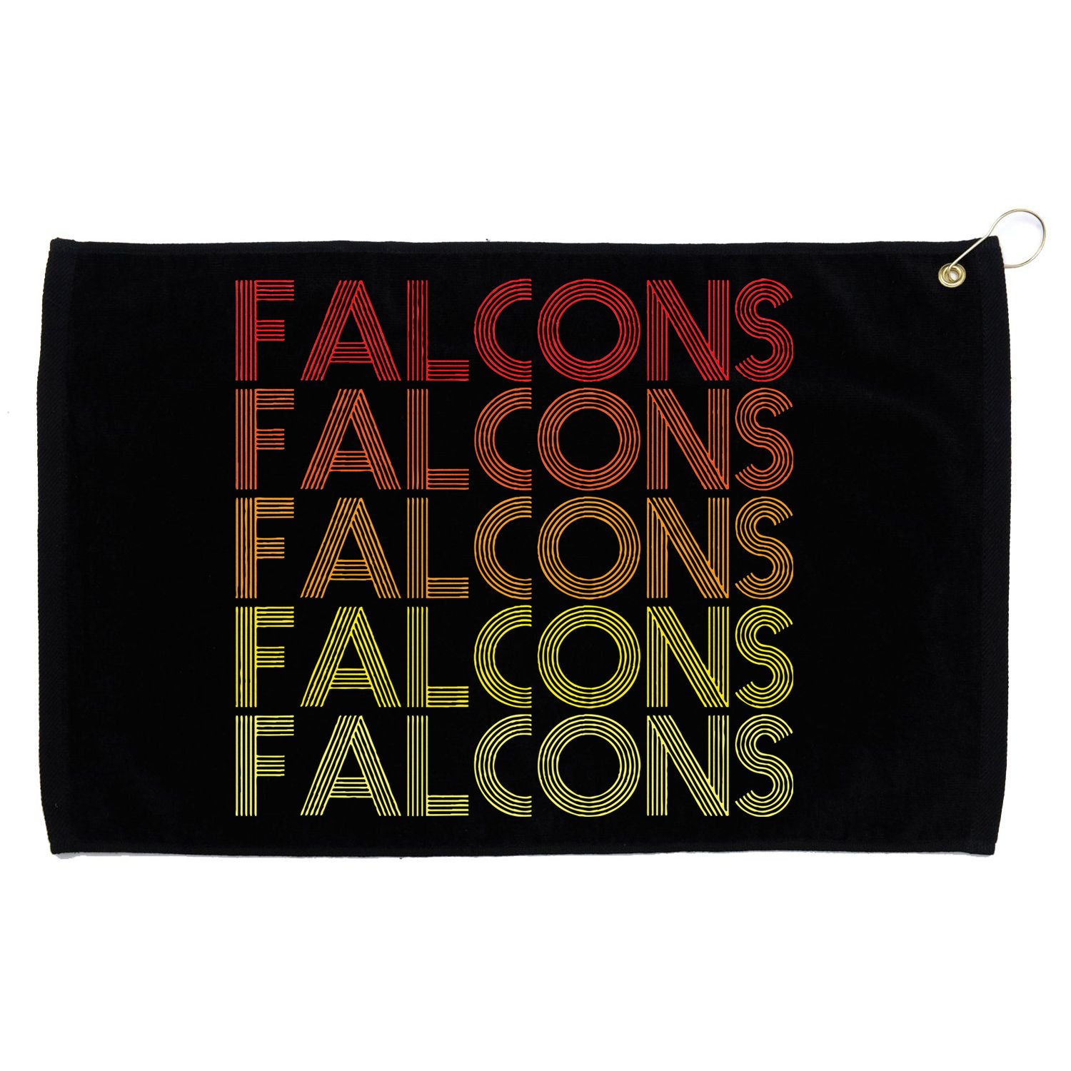Retro Vintage Falcons Grommeted Golf Towel