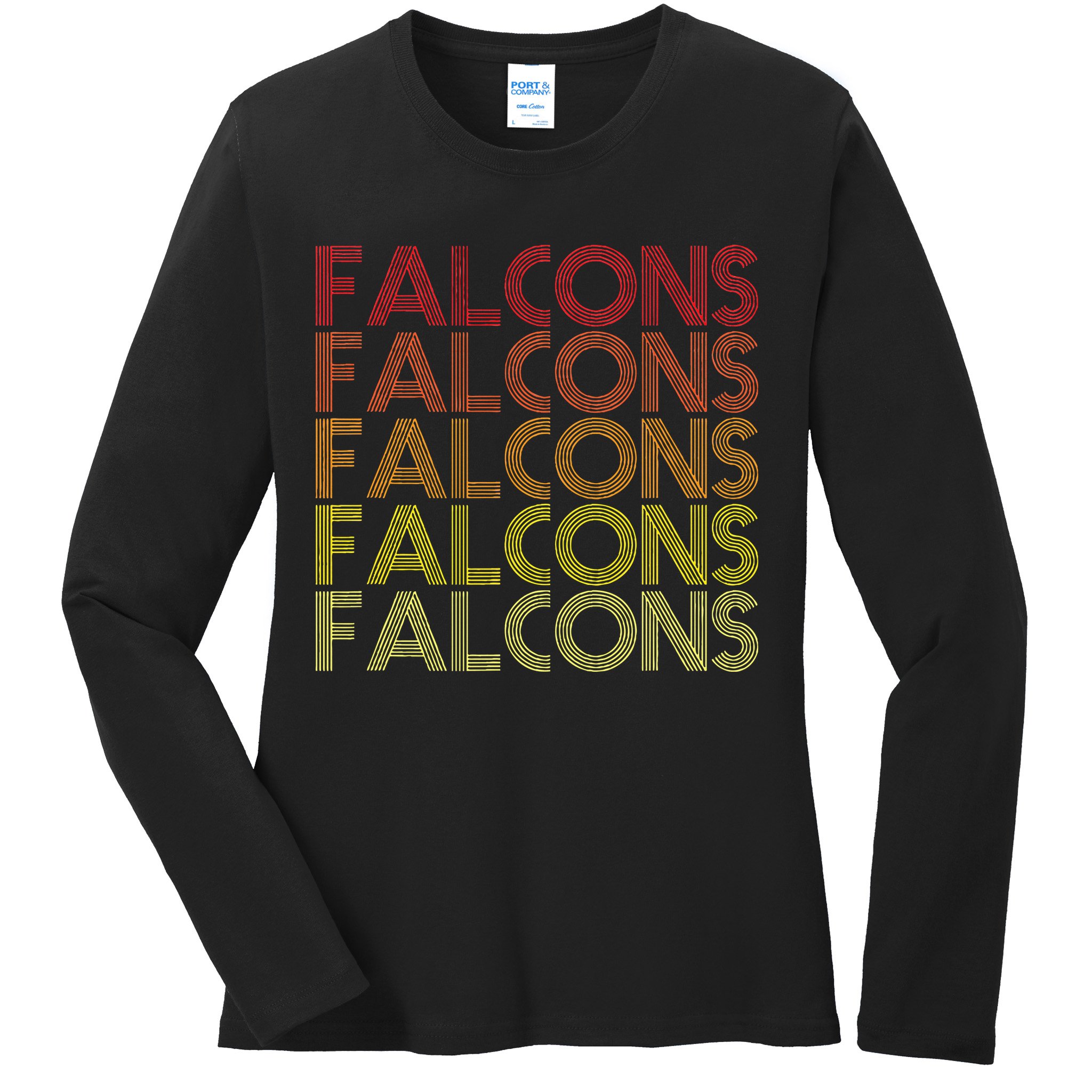 Retro Vintage Falcons Ladies Long Sleeve Shirt
