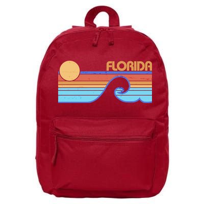 Retro Vintage Florida Sunset Wave 16 in Basic Backpack