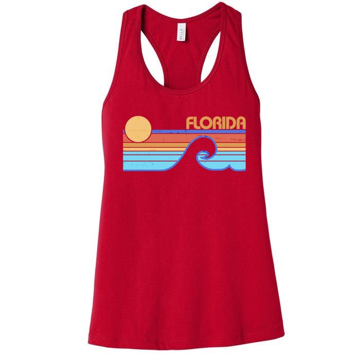 Retro Vintage Florida Sunset Wave Women's Racerback Tank