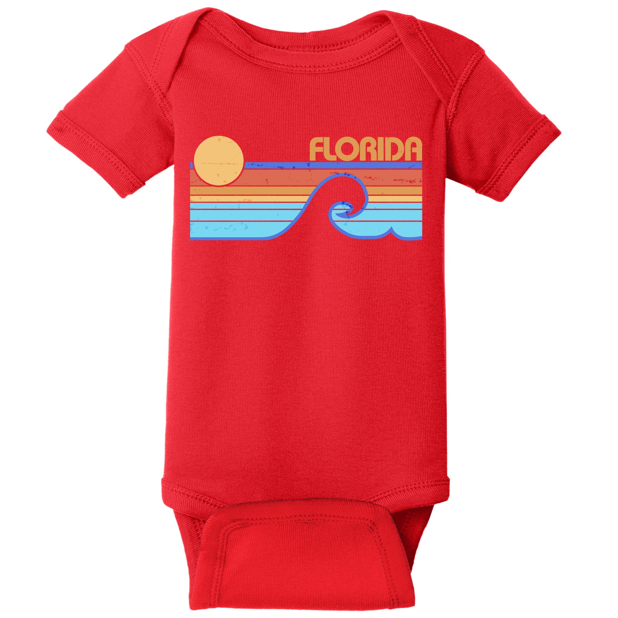 Retro Vintage Florida Sunset Wave Baby Bodysuit