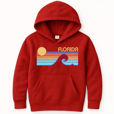 Retro Vintage Florida Sunset Wave Kids Hoodie