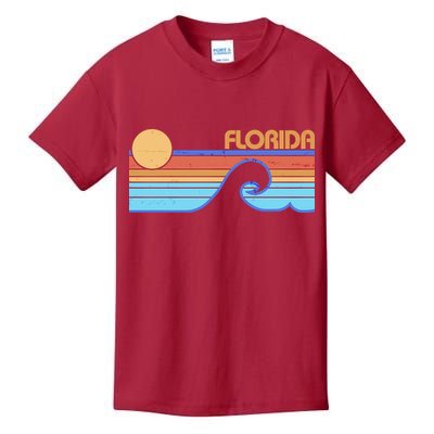 Retro Vintage Florida Sunset Wave Kids T-Shirt