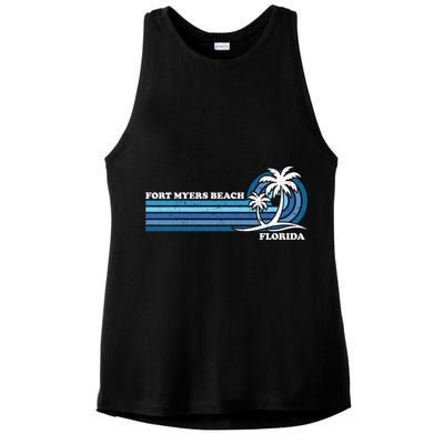 Retro Vintage Family Vacation Florida Fort Myers Beach Gift Ladies PosiCharge Tri-Blend Wicking Tank