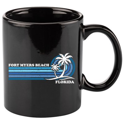Retro Vintage Family Vacation Florida Fort Myers Beach Gift 11oz C Handle Ceramic Mug
