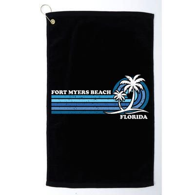 Retro Vintage Family Vacation Florida Fort Myers Beach Gift Golf Towel
