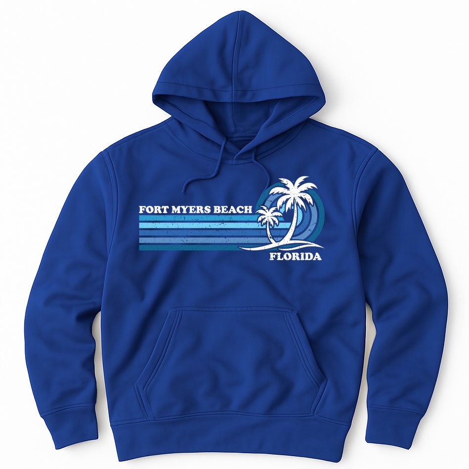 Retro Vintage Family Vacation Florida Fort Myers Beach Gift Hoodie