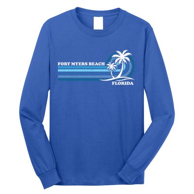 Retro Vintage Family Vacation Florida Fort Myers Beach Gift Long Sleeve Shirt
