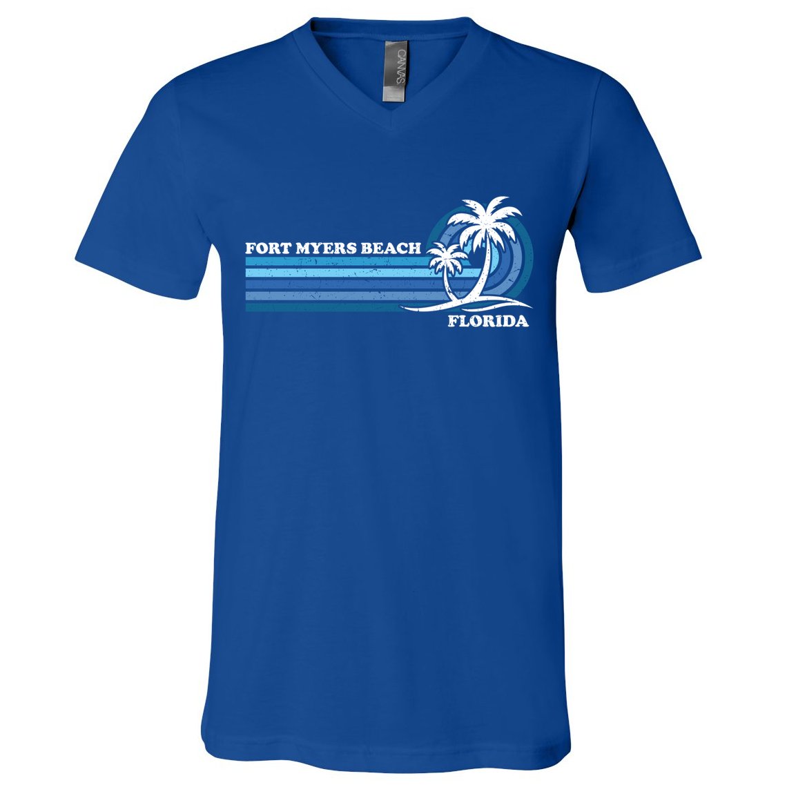 Retro Vintage Family Vacation Florida Fort Myers Beach Gift V-Neck T-Shirt
