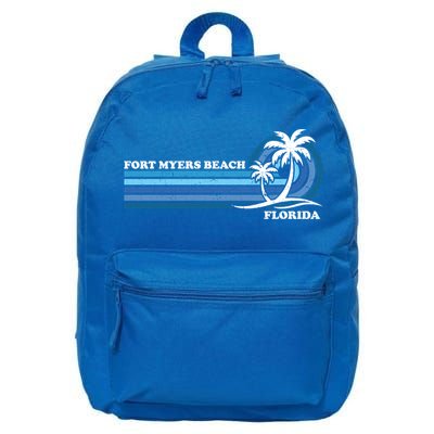 Retro Vintage Family Vacation Florida Fort Myers Beach Gift 16 in Basic Backpack