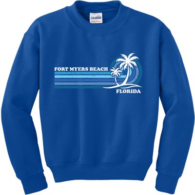 Retro Vintage Family Vacation Florida Fort Myers Beach Gift Kids Sweatshirt